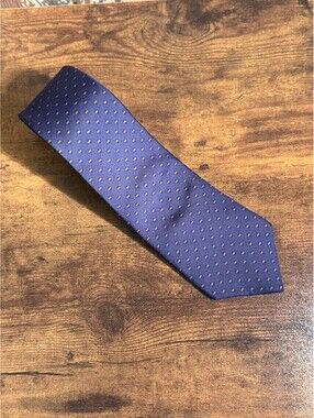 Vintage Christian Dior Blue Geometric Mens Neck Tie Designer USA All Silk